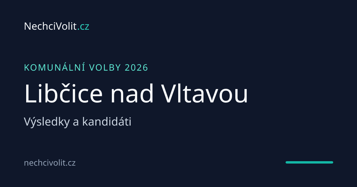 Komunální volby Libčice nad Vltavou 2026 – výsledky a kandidáti ...